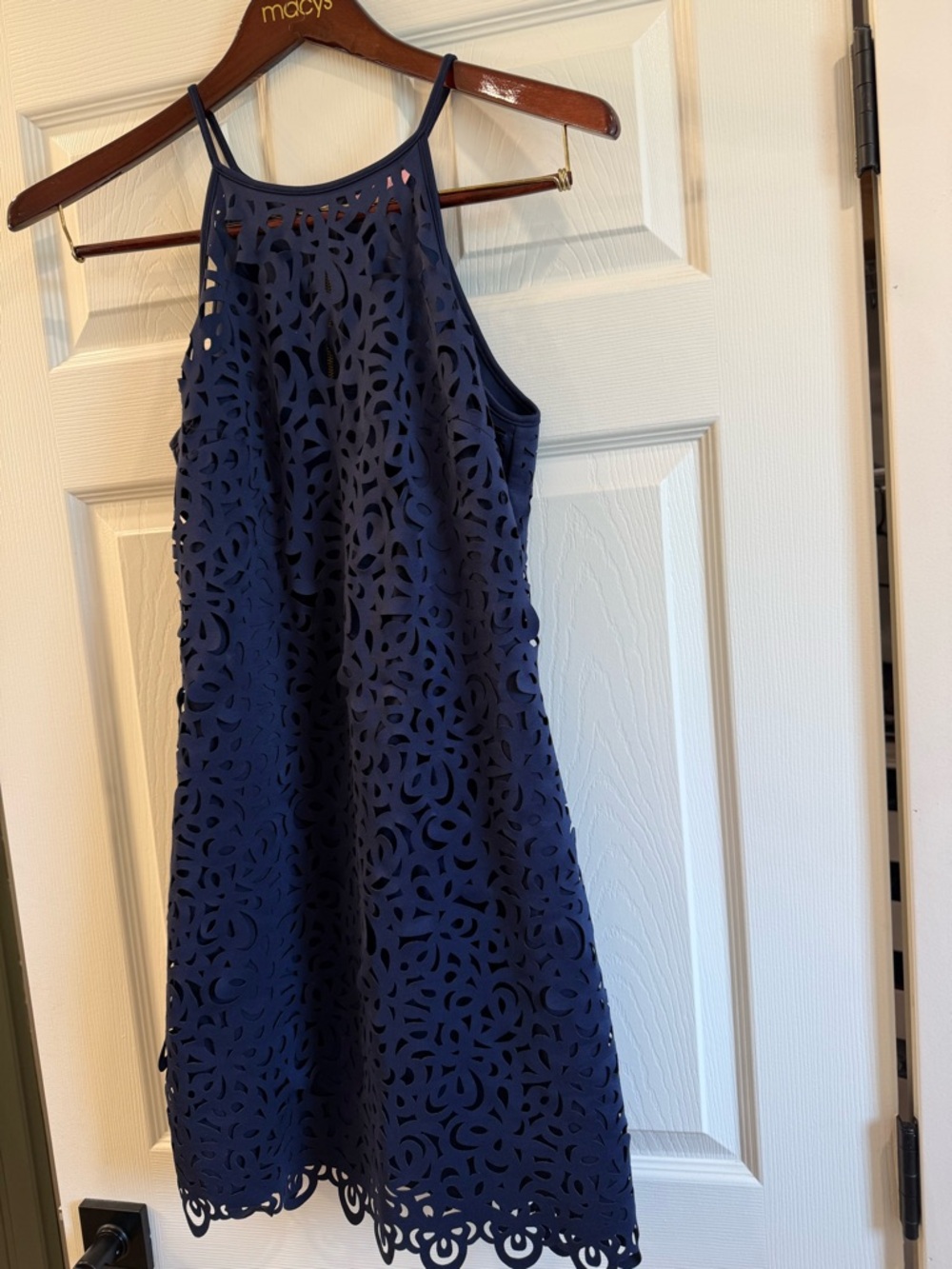 Lilly Pulitzer Navy Laser-Cut Halter Dress size small!